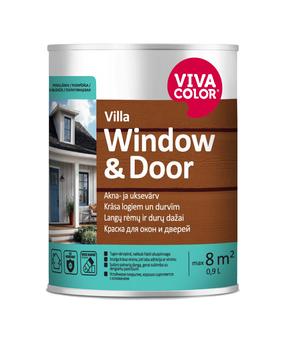 Emailvärv, akendele/korrosioonivastane metallkonstruktsioonidele Vivacolor Villa Window & Door, poolläikiv, 0.9 l, valge v.