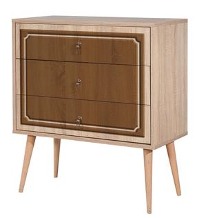 Komoda Kalune Design Trio 622, ąžuolo sp./ruda sp., 90 cm x 80 cm x 40 cm