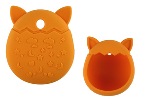 Piederums, apvalks Tamagotchi, 6 cm, oranža krās.