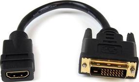 Kabelis StarTech HDMI to DVI-D Video Cable Adapter HDMI female, DVI-D male, 0.2032 m, juoda sp.
