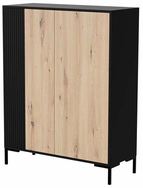 Kumode Cama Merci, ozola krās./melns krās., 129 cm x 100 cm x 40 cm