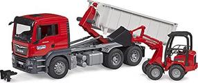 Transporto žaislų komplektas Bruder Truck & Loader MAN TGS 03767, 1:16, juoda/raudona