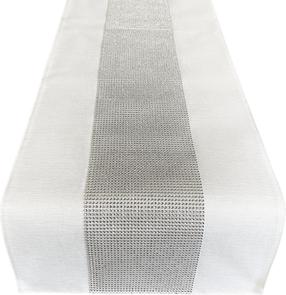 Piklik laudlina ristkülikukujuline Mariall OHD01-1, valge v./hõbe v., 40 x 220 cm