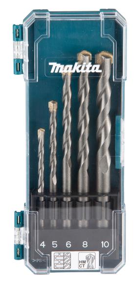 Grąžtų komplektas Makita D-72877, mūrui, cilindrinis, 4 - 10 mm x 12 cm
