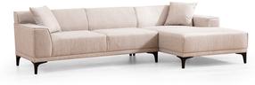 Kampinė sofa Hanah Home Petra 560ARE1609, balta sp., dešininė, 145 x 250 cm x 69 cm