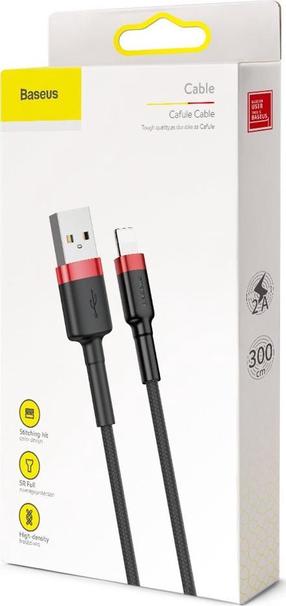 Vads Baseus Cafule CALKLF-R91, Lightning/USB Type A, 300 cm, melna krās.
