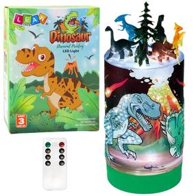 Deimantinė mozaika, lempa Lean Toys Dinosaur LED Light, įvairių spalvų
