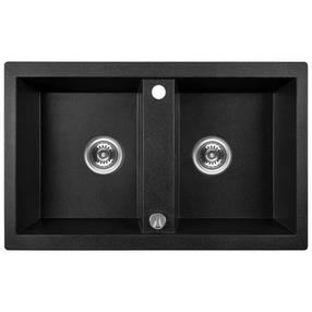 Virtuvinė plautuvė Laveo Barbados SBB_720T, Black, granitas, 78 cm x 48 cm x 17 cm, juoda sp.
