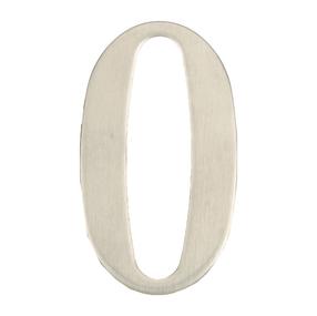 Durvju numurs "0" Haushalt SS-0, 6.1 cm x 3.5 cm, nerūsējošais tērauds, nerūsējošā tērauda krās.