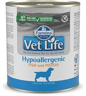 Šlapias šunų maistas Farmina Vet Life Hypoallergenic Fish & Potato, žuvis, 0.3 kg