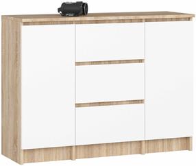Комод Akord Furniture Factory K100, белый цв./коричневатый цв., 76 см x 101 см x 35 см