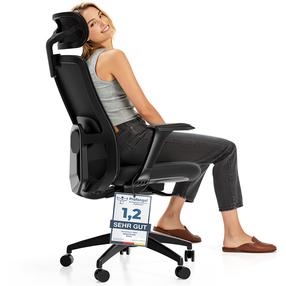 Darbo kėdė Desktronic SitOne, 60 x 67.5 x 111.5 - 125 cm, juoda sp.