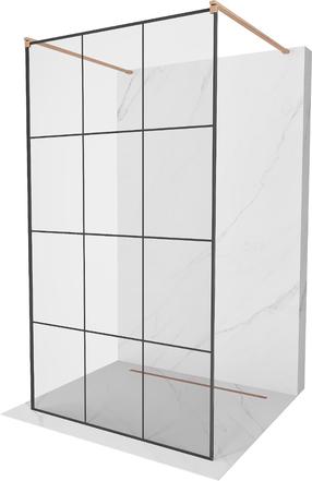 Dušo sienelė Mexen Kioto Walk-in, 130 cm x 200 cm, brushed copper sp./grūdintas