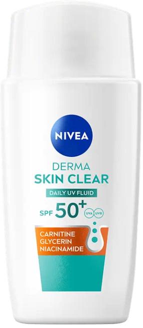 Средство для ухода за загаром для лица Nivea Derma Skin Clear Daily UV SPF50+, 40 мл