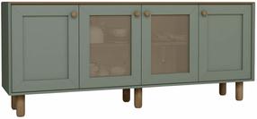Konsolinis staliukas Kalune Design Bohemian, riešuto sp./žalia sp., 40 cm x 180 cm x 75 cm