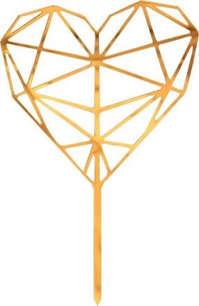 Dekorācija GoDan Heart, zelta krās., 10 cm