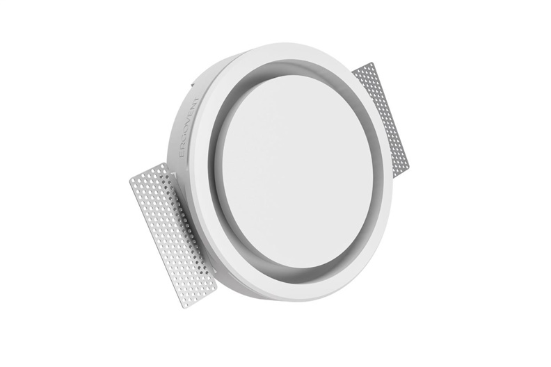 Difuusor sileda plafooniga Ergovent Rondo, valge v., 125 mm