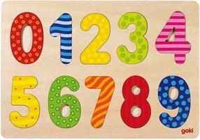 Деревянная доска с цифрами Goki Learning To Count, многоцветный, 10 шт.