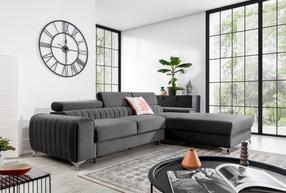 Kampinė sofa Grayson Nube 4, pilka sp., dešininė, 205 x 278 cm x 92 cm
