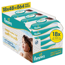 Drėgnos servetėlės kūdikiams Pampers Aqua Soft Touch, 864 vnt.