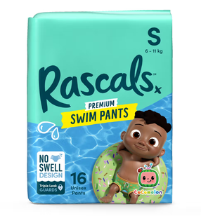 Maudymosi sauskelnės Rascal And Friends Premium Cocomelon, S dydis, 6 - 11 kg, 16 vnt.
