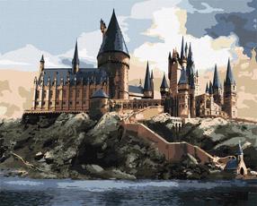 Glezna pēc numuriem Ideyka Harry Potter Hogwarts Day, zila krās./brūna krās./pelēka krās.