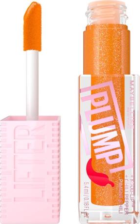Lūpu spīdums Maybelline Lifter Plump, 5.4 ml, hot honey krās., 08