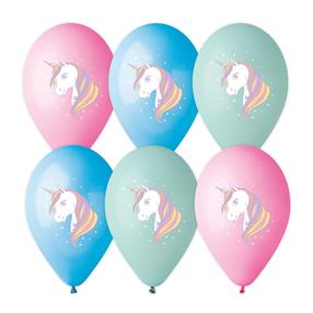 Balonu komplekti ovāls Papstar Unicorn, daudzkrāsaina, 6 gab.