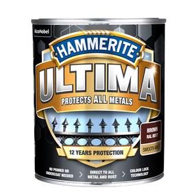 Emaliniai dažai, metalo konkstrukcijoms, apsaugant nuo korozijos Hammerite Ultima Matt, matinis, 0.7 l, ruda sp.