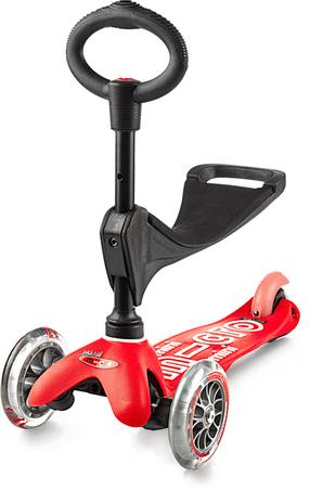Laste tõukeratas Micro Mini 3in1 Deluxe, punane v.