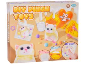Kūrybos rinkinys, raktų pakabukas, katė DIY Pinch Toys, įvairių spalvų
