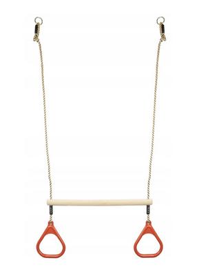 Trapecija vaikų žaidimų aikštelei Greenmill Wooden Ring Trapeze, 58 cm, ruda sp./raudona sp.