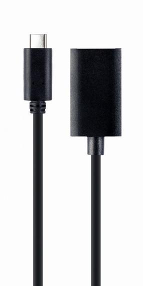 Adapteris Gembird A-CM-DPF-02 USB Type-C, Display port female, 0.15 m, melna krās.