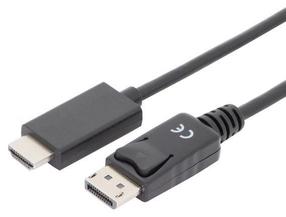 Vads Assmann AK-340303-030-S HDMI A male, Display port male, 3 m, melna krās.