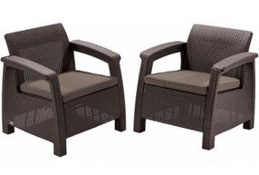 Lauko krėslas Keter Corfu Duo, ruda sp., 75 cm x 70 cm x 79 cm