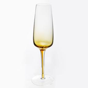 Šampano taurių komplektas Domoletti, stiklas, 0.220 l, 6 vnt., gintarinė geltona sp.