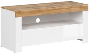 TV staliukas Holten, ąžuolo sp./balta sp., 106 cm x 42 cm x 50.5 cm