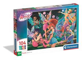 Dėlionės kilimėlis Clementoni Super Color Winx 25085, 27 cm x 38 cm, 104 vnt., įvairių spalvų