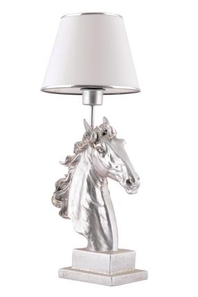 Galda stāvlampas Opviq Horse, E27, 60W, balta krās./sudraba krās.