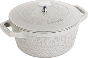 Emaliuotas ketaus puodas Staub, Ø20 cm, 2.3 l, balta sp.