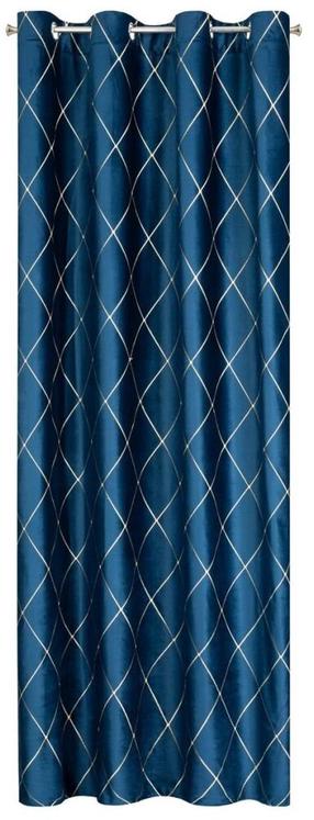 Naktinė užuolaida ZKFI-04, aukso sp./tamsiai mėlyna sp., 140 cm x 250 cm