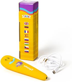 Interaktīva rotaļlieta, nūjiņa Geniuso Tada Interactive Talking Pen V500, 15.7 cm, angļu, dzeltena krās.
