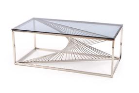 Žurnalinis staliukas Infinity, skaidri sp./sidabro sp., 120 cm x 45 cm x 60 cm