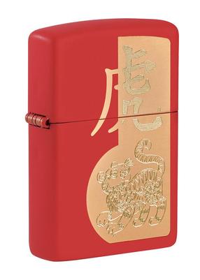 Tulemasin Zippo Year of the Tiger Design 49701, punane v.