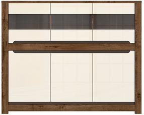 Kummut Ruso S407-KOM3W3D-DARL/PEP, elevandiluu v./pruun v., 120.5 cm x 149 cm x 45.5 cm
