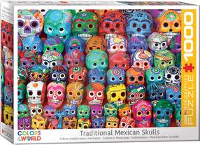 Dėlionė Eurographics Colors Of The World Traditional Mexican Skulls, 67.6 cm x 48.9 cm, 1000 vnt., įvairių spalvų