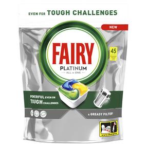 Indaplovių kapsulės Fairy Platinum Lemon, 45 vnt.
