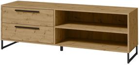 TV staliukas ADRK Aria, ąžuolo sp./juoda sp., 150 cm x 40 cm x 50.8 cm