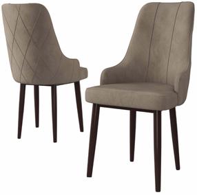 Kėdžių rinkinys Kalune Design Trex 240CHR1658, matinė, ruda sp./kapučino sp., 42 cm x 46 cm x 95 cm, 2 vnt.