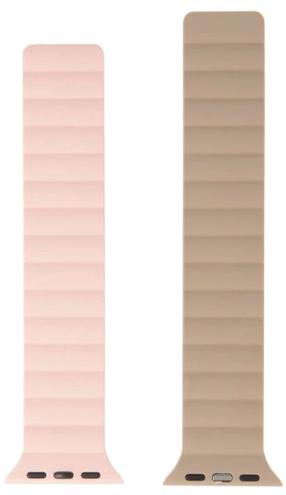 Dirželis Swissten, Magnetic Band for Apple Watch 42/44/45/49 mm, rožinė sp./kapučino sp.
